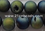 CAG6268 15 inches 20mm round plated druzy agate beads wholesale