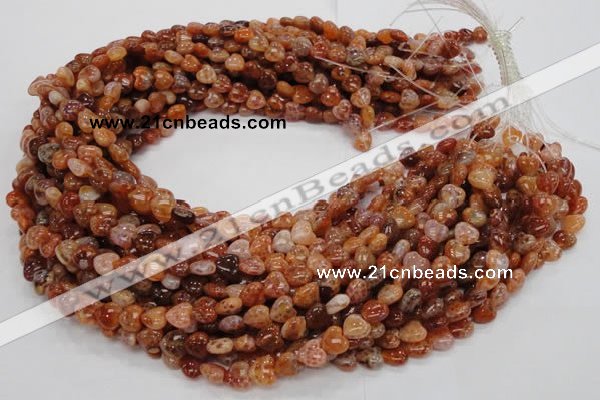 CAG627 15.5 inches 8*8mm heart natural fire agate beads wholesale