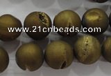 CAG6276 15 inches 16mm round plated druzy agate beads wholesale