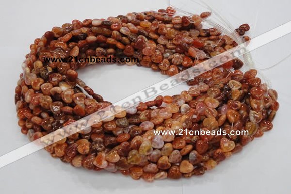 CAG628 15.5 inches 10*10mm heart natural fire agate beads wholesale