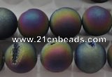 CAG6284 15 inches 12mm round plated druzy agate beads wholesale