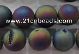 CAG6285 15 inches 14mm round plated druzy agate beads wholesale