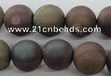 CAG6294 15 inches 12mm round plated druzy agate beads wholesale