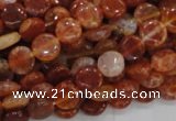 CAG630 15.5 inches 10mm coin natural fire agate beads wholesale