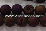 CAG6302 15 inches 8mm round plated druzy agate beads wholesale