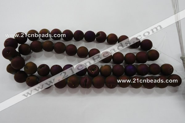 CAG6302 15 inches 8mm round plated druzy agate beads wholesale