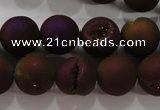 CAG6303 15 inches 10mm round plated druzy agate beads wholesale