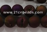 CAG6303 15 inches 10mm round plated druzy agate beads wholesale