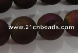 CAG6306 15 inches 16mm round plated druzy agate beads wholesale