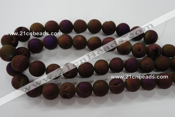 CAG6308 15 inches 20mm round plated druzy agate beads wholesale