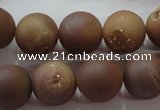 CAG6324 15 inches 12mm round plated druzy agate beads wholesale