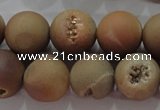 CAG6328 15 inches 20mm round plated druzy agate beads wholesale
