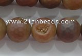 CAG6336 15 inches 16mm faceted round plated druzy agate beads