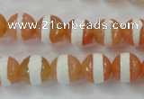 CAG6351 15 inches 10mm faceted round tibetan agate gemstone beads