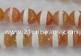 CAG6352 15 inches 12mm faceted round tibetan agate gemstone beads