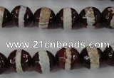 CAG6362 15 inches 8mm faceted round tibetan agate gemstone beads