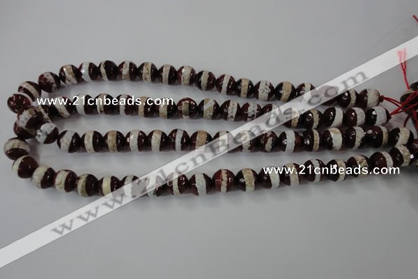 CAG6362 15 inches 8mm faceted round tibetan agate gemstone beads