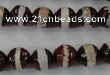 CAG6363 15 inches 10mm faceted round tibetan agate gemstone beads