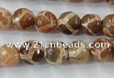 CAG6378 15 inches 8mm faceted round tibetan agate gemstone beads