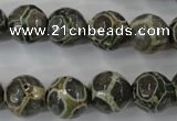 CAG6383 15 inches 10mm faceted round tibetan agate gemstone beads