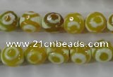 CAG6388 15 inches 10mm faceted round tibetan agate gemstone beads