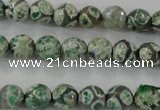 CAG6409 15 inches 8mm faceted round tibetan agate gemstone beads