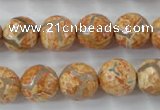 CAG6421 15 inches 14mm faceted round tibetan agate gemstone beads