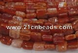 CAG643 15.5 inches 8mm square natural fire agate beads wholesale