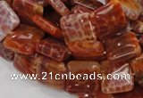 CAG644 15.5 inches 15mm square natural fire agate beads wholesale