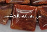 CAG646 15.5 inches 40mm square natural fire agate beads wholesale