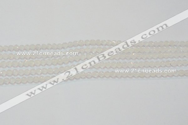 CAG6510 15.5 inches 4mm faceted round Brazilian white agate beads