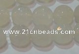 CAG6515 15.5 inches 14mm faceted round Brazilian white agate beads