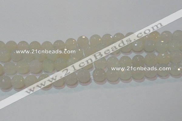 CAG6516 15.5 inches 16mm faceted round Brazilian white agate beads