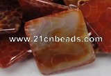 CAG653 15.5 inches 40*40mm faceted square natural fire agate beads