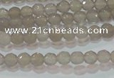 CAG6535 15.5 inches 4mm faceted round Brazilian grey agate beads