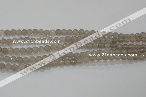 CAG6536 15.5 inches 6mm faceted round Brazilian grey agate beads