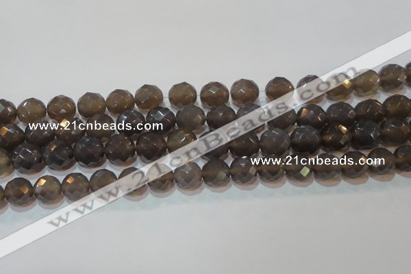 CAG6538 15.5 inches 14mm faceted round Brazilian grey agate beads