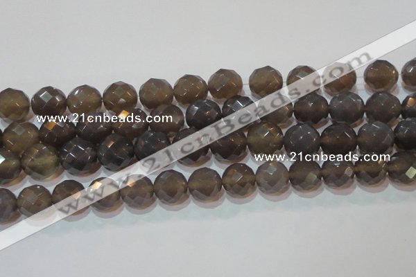 CAG6539 15.5 inches 16mm faceted round Brazilian grey agate beads