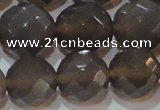 CAG6540 15.5 inches 18mm faceted round Brazilian grey agate beads