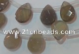 CAG6546 Top-drilled 10*14mm briolette Brazilian grey agate beads