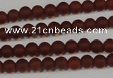 CAG6550 15.5 inches 4mm round matte red agate beads wholesale