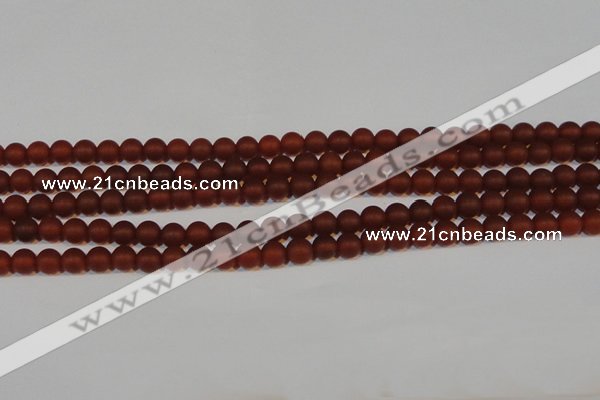 CAG6552 15.5 inches 6mm round matte red agate beads wholesale