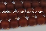 CAG6553 15.5 inches 7mm round matte red agate beads wholesale