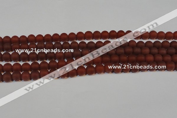 CAG6553 15.5 inches 7mm round matte red agate beads wholesale