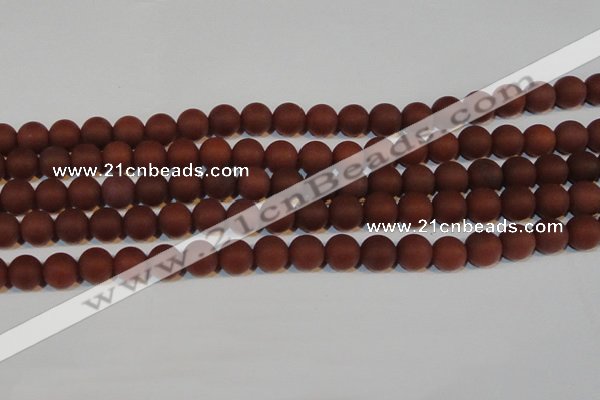 CAG6554 15.5 inches 8mm round matte red agate beads wholesale