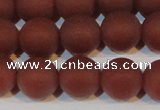 CAG6555 15.5 inches 10mm round matte red agate beads wholesale