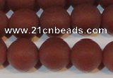 CAG6556 15.5 inches 12mm round matte red agate beads wholesale