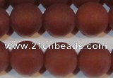 CAG6557 15.5 inches 14mm round matte red agate beads wholesale