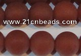 CAG6558 15.5 inches 16mm round matte red agate beads wholesale