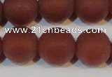 CAG6559 15.5 inches 18mm round matte red agate beads wholesale